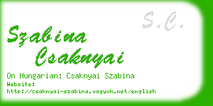 szabina csaknyai business card